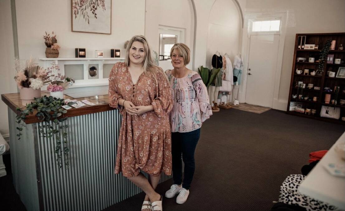 OPEN: Monique and Trudi Wilson opened Suki Boutique in the former Molong post office on the weekend. Photo: SUPPLIED