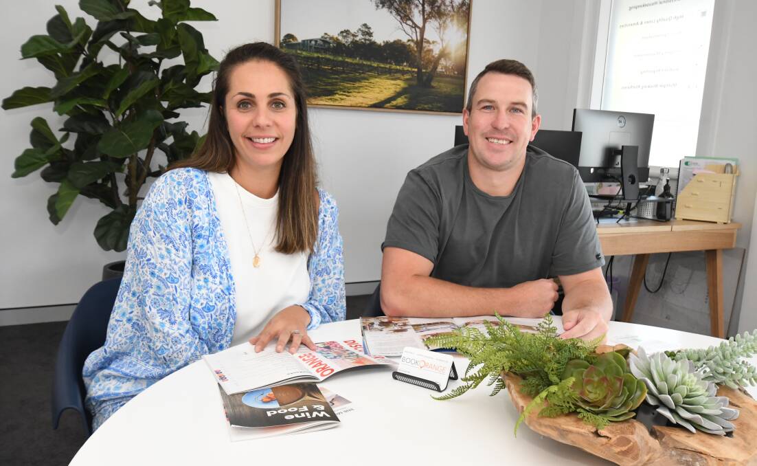 INNOVATION: Bec Hammond, who is managing the Book Orange site, and BNB Made Easy's Tim Mortimer, who started the accommodation booking site. Photo: JUDE KEOGH