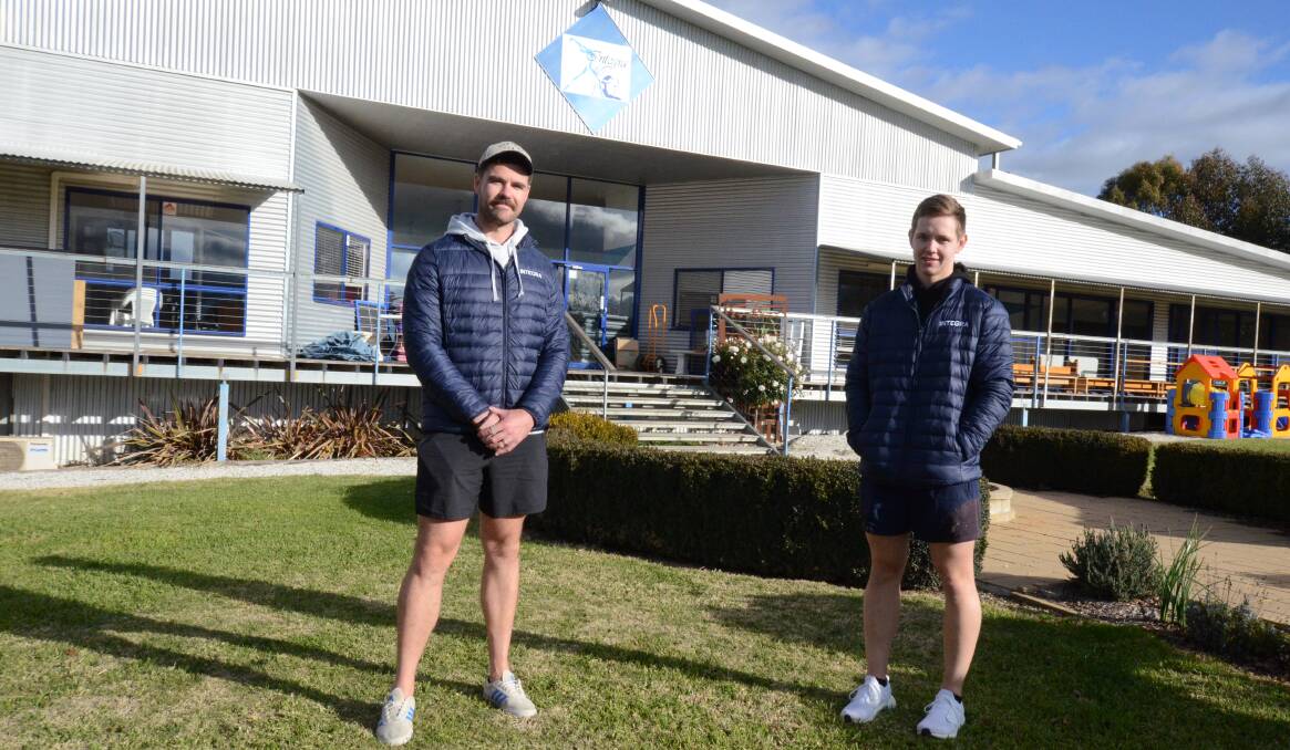 LOCKED OUT: Integra Health and Fitness trainers Elijah Beath, Josh Amberge have to continue training clients outside due to coronavirus restrictions. Photo: JUDE KEOGH
