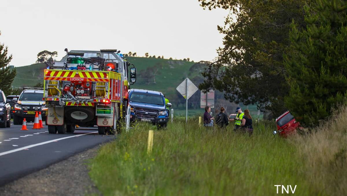 INJURED: A woman was taken to hospital following a crash with a prime mover on the Mitchell Highway on Wednesday night. Photo: TROY PEARSON