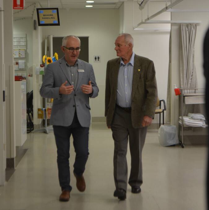 SUCCESS: Western NSW Local Health District Clinical Trials director Dr Rob Zielinski with Graeme McLean who had good results from a recent cancer trial.