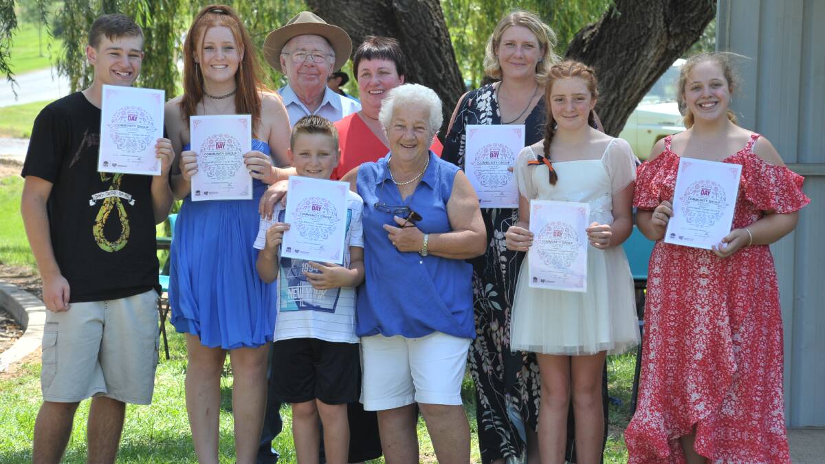 CARGO: Community Group of the Year Winners from Cargo Markets, Elias Wilson, Hayley Whybrow, Russell Wicks, Cathy Brand, Ashleigh Whybrow, Lara Whybrow, Isabelle Nack, Jake Whybrow, Kathy and Wicks. Photo: JUDE KEOGH