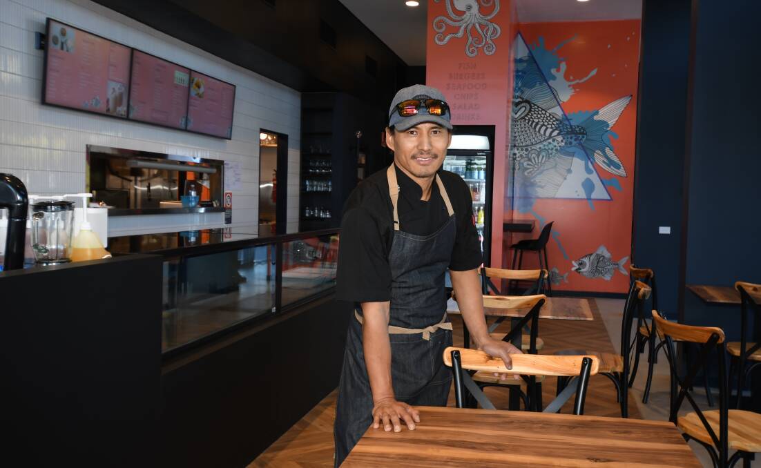CAFE: Ocean Project Fish and Burger Cafe Restaurant manager Bikash Lama has opened for business. Photo: CARLA FREEDMAN