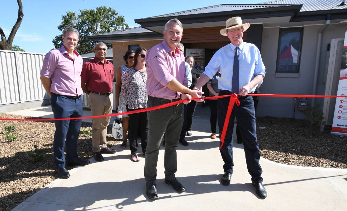 OPEN HOUSE: Housing Plus CEO David Fisher and Member for Calare Andrew Gee opened new disability housing in Orange. Photo: JUDE KEOGH