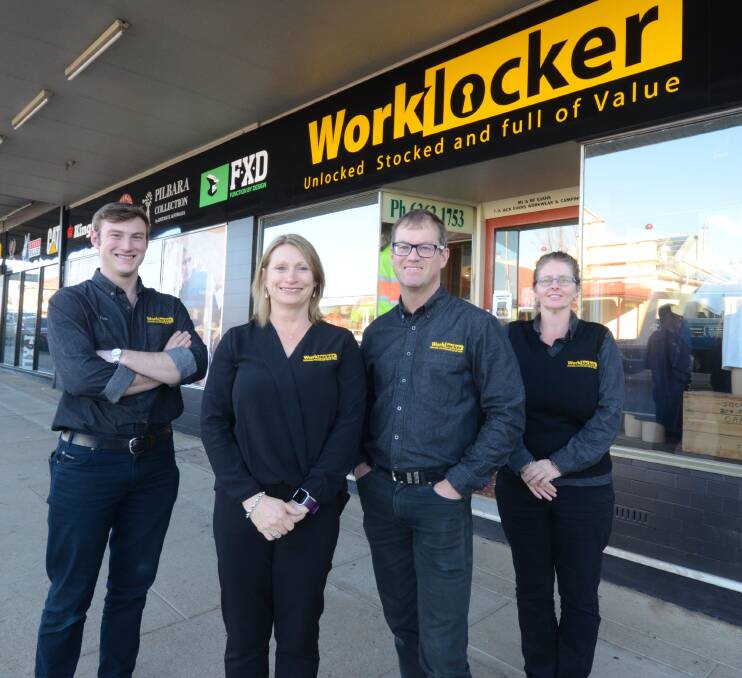 NAME CHANGE: Jack, Robyn and Murray Evans and Sonia Healey from Worklocker Orange. Photo: JUDE KEOGH