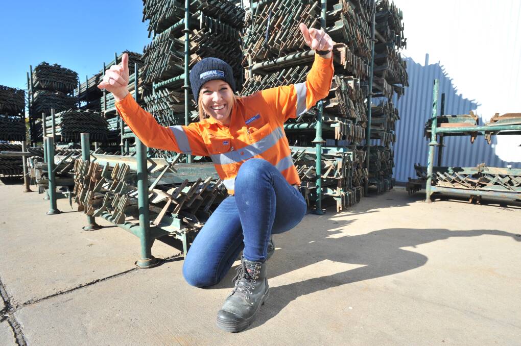 READY TO GO: Integral Scaffolding safety and training coordinator Jenna Goatcher will participate in Stars of Orange Dance for Cancer on Saturday. Photo: JUDE KEOGH