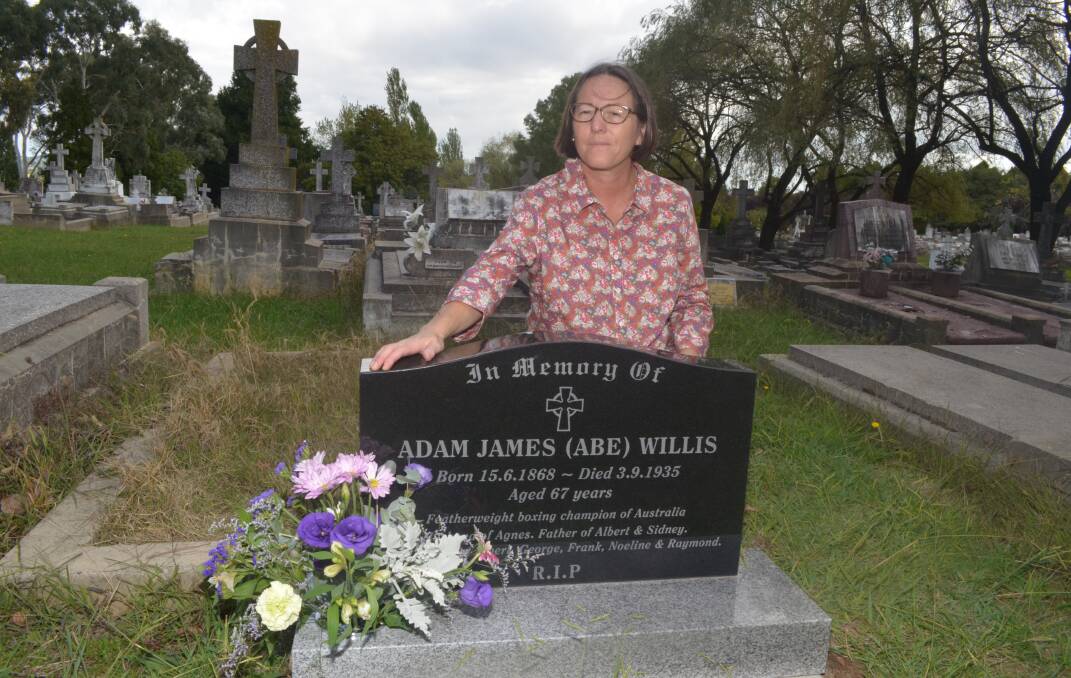 CLOSURE: Katrina Willis visited her great grandfather Abe Willis' grave site - which was unmarked for about 80 years - at Orange cemetery on Saturday. Photo: EMILY BENNETT