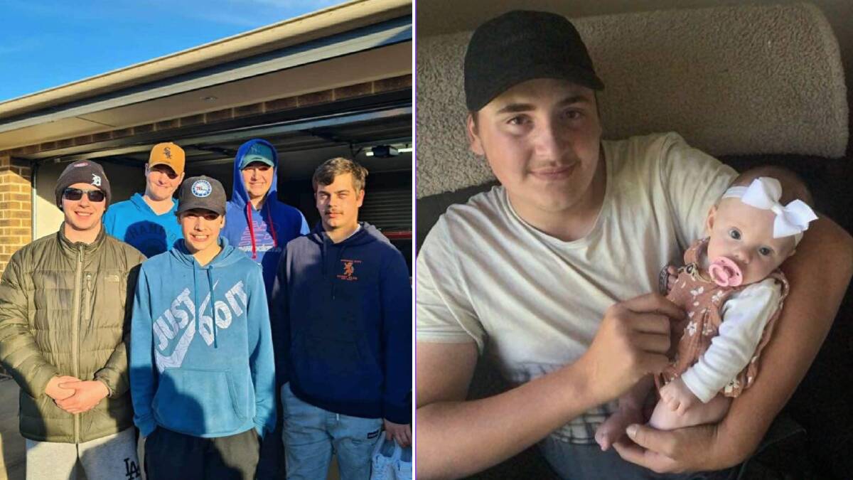 Late teen Corey Moss pictured with his four brothers Jai Owens, Kody Moss, Levi Moss and Zak Moss. Pictures supplied
