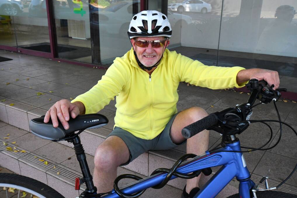 ON THE ROAD: Col Barnes will set out on his Orange to Eugowra ride on Monday, raising funds for Lifeline. Photo: CARLA FREEDMAN.
