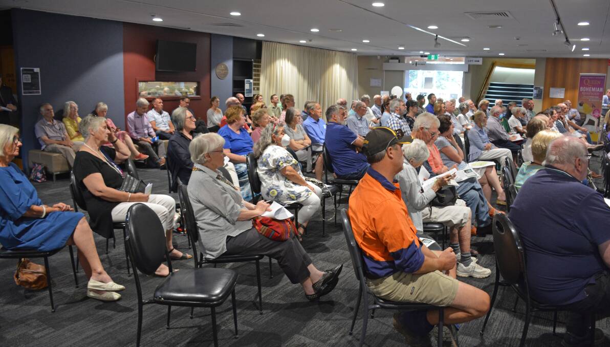 FORUM: About 90 people attended a forum on Tuesday night to discuss the removal of trees to make way for a new sporting stadium. Photo: SUPPLIED.
