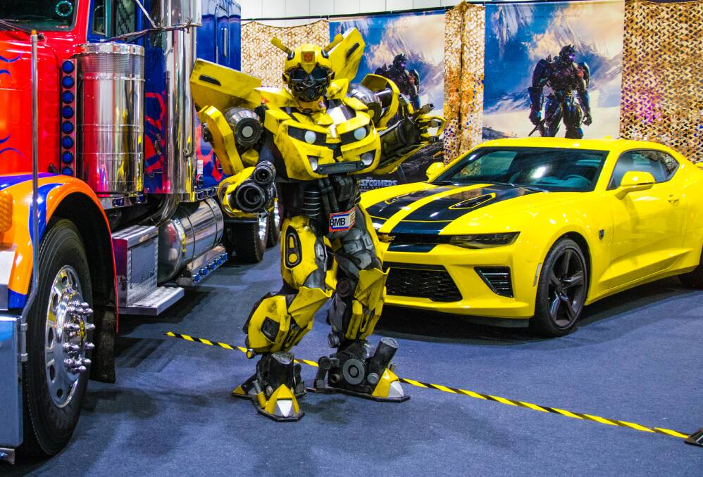 A replica of Transformers' Bumblebee at a fan show. A 2.5-metre-tall replica of Bumblebee is coming to the New Golden Bowl.