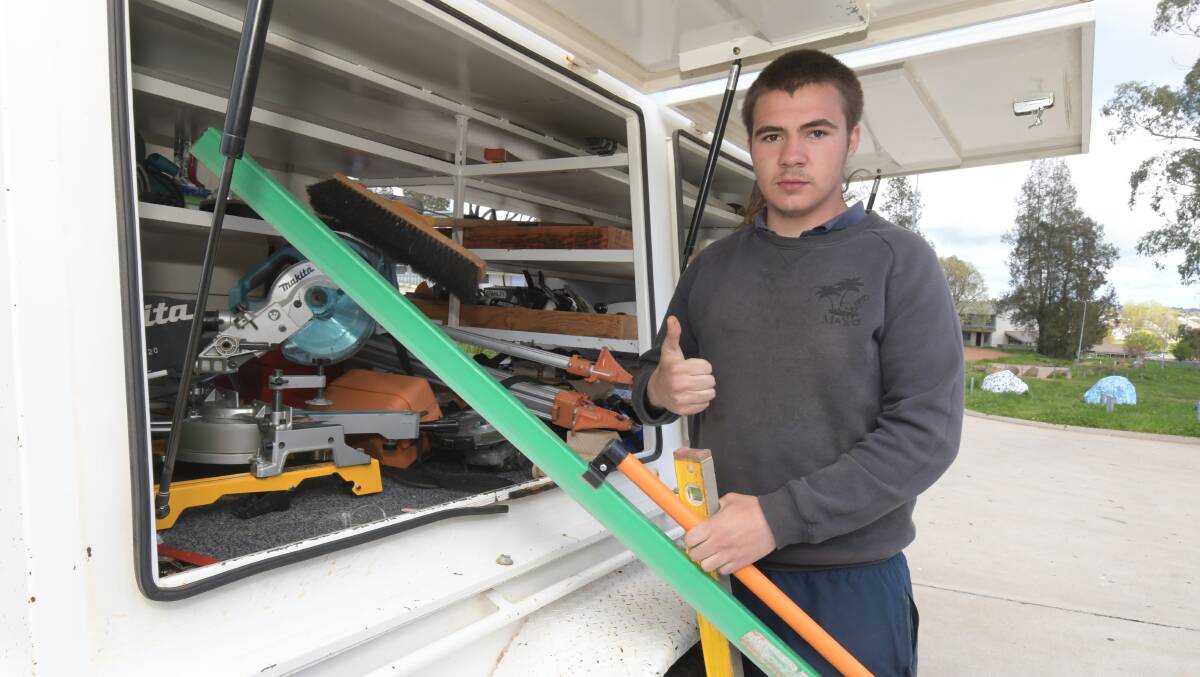BRIGHT FUTURE: Tremaine Cochrane, 17, is loving the 14-week TAFE construction course in Glenroi. He hopes to get a job and save money to buy a plot of land. Photo: JUDE KEOGH.