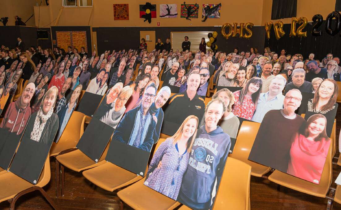ALMOST THERE: Parents and guardians weren't able to attend Orange High School's final Year 12 assembly, but the school organised for them to attend in another way. Photo: SUPPLIED.