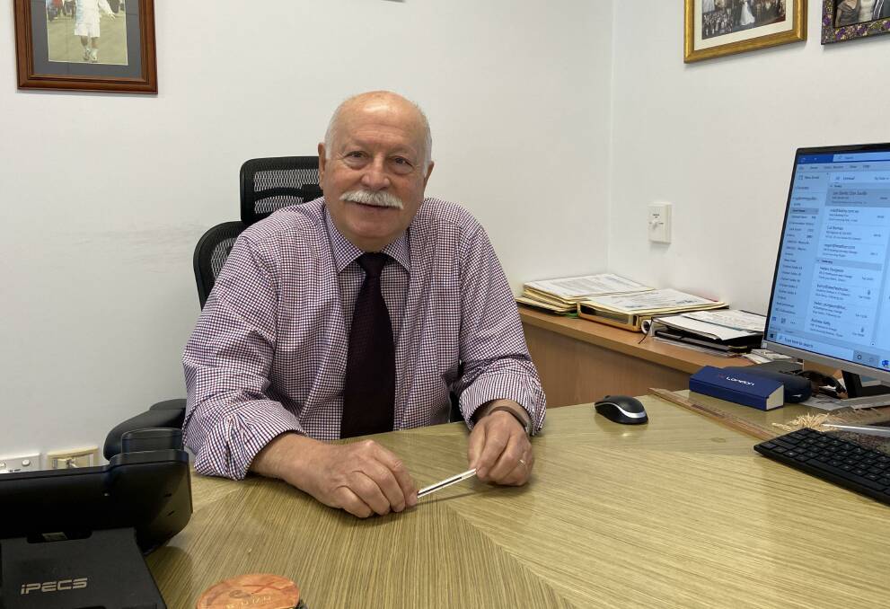 NOT SURE: Veteran real estate agent and former deputy mayor Chris Gryllis at his office on Wednesday morning. Photo: PETER HOLMES.