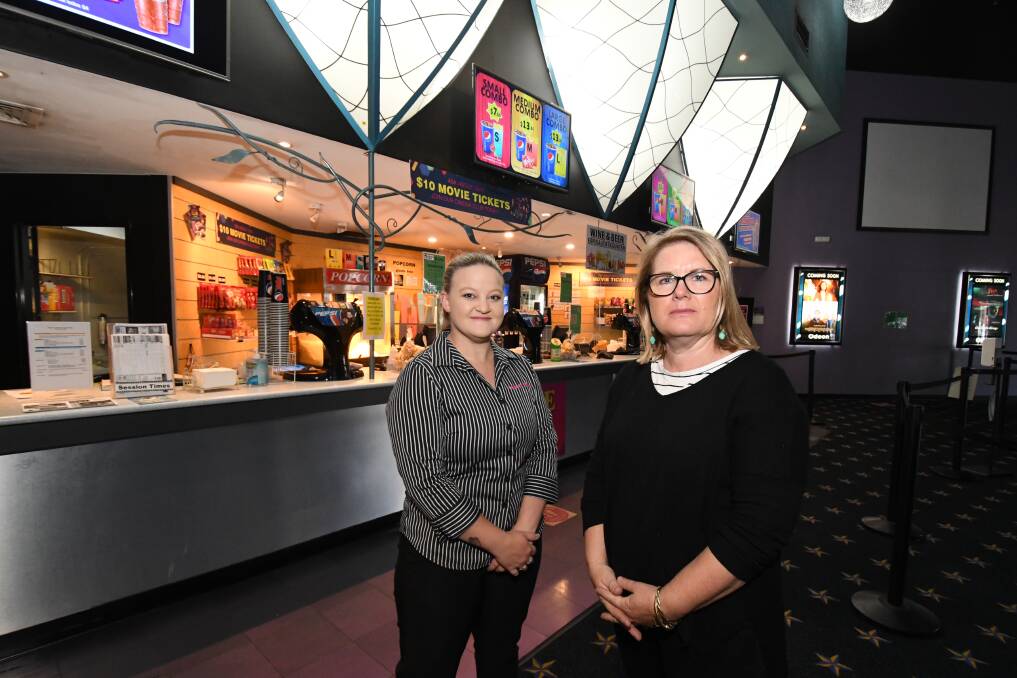 BLOCKBUSTED: The Odeon cinema's Mitzi Cronk and Helen McBurnie. Photo: JUDE KEOGH.