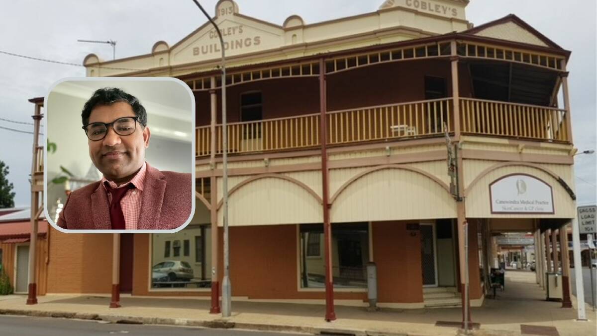 UNDERSTAFFED: Canowindra Medical Practice and (inset) Dr Ramana Teddy Kaipu. Photo: SUPPLIED.