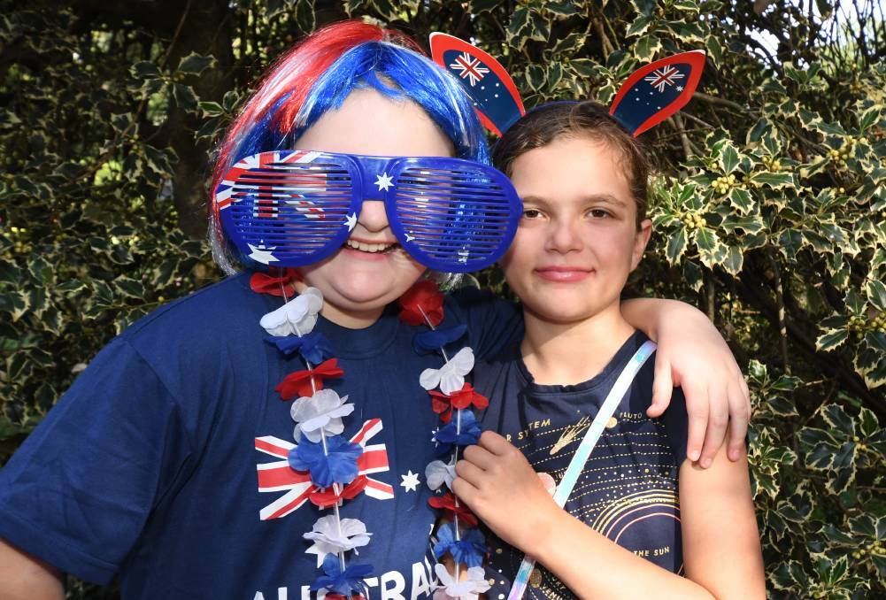 CELEBRATE: Alexandra Whitehead and Zoe Freeman on Australia Day 2020. Photo: CARLA FREEDMAN.