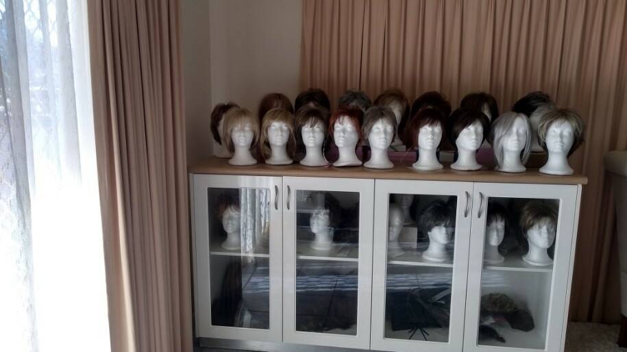 WIGS: Some of the many array of wigs that are for rent 