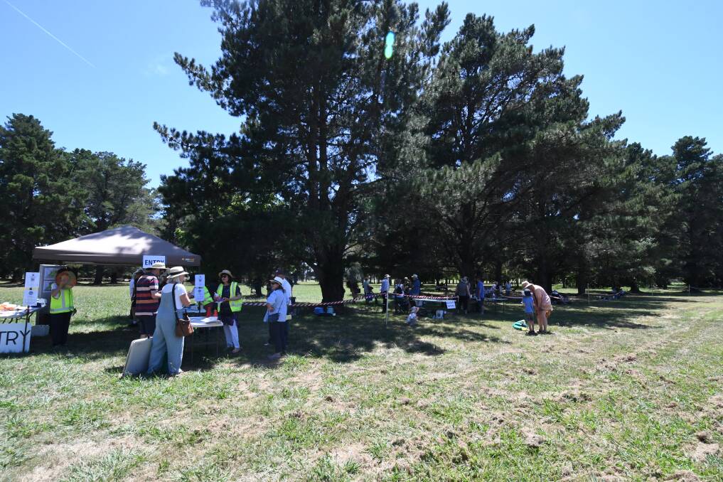 TREE CHANGE: A picnic held recently to protest the removal of more than 500 trees to make way for a $25 million sporting precinct around Jack Brabham Park. Photo: CARLA FREEDMAN.