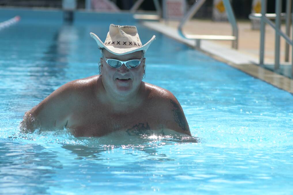 WATER WORLD: Brian Gorham cools off at Orange Aquatic Centre. Photo: JUDE KEOGH.
