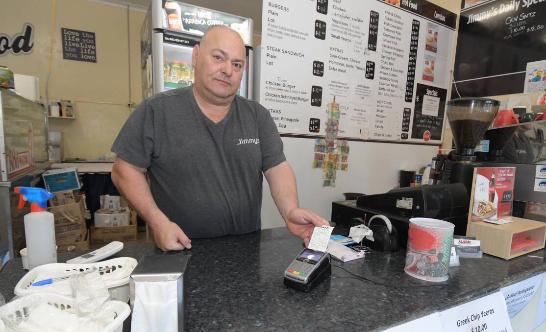 COST: Jimmy Georgopoulos from Jimmy's Yeeros & Takeaway said bank fees during COVID are costing him thousands. Photo: JUDE KEOGH.