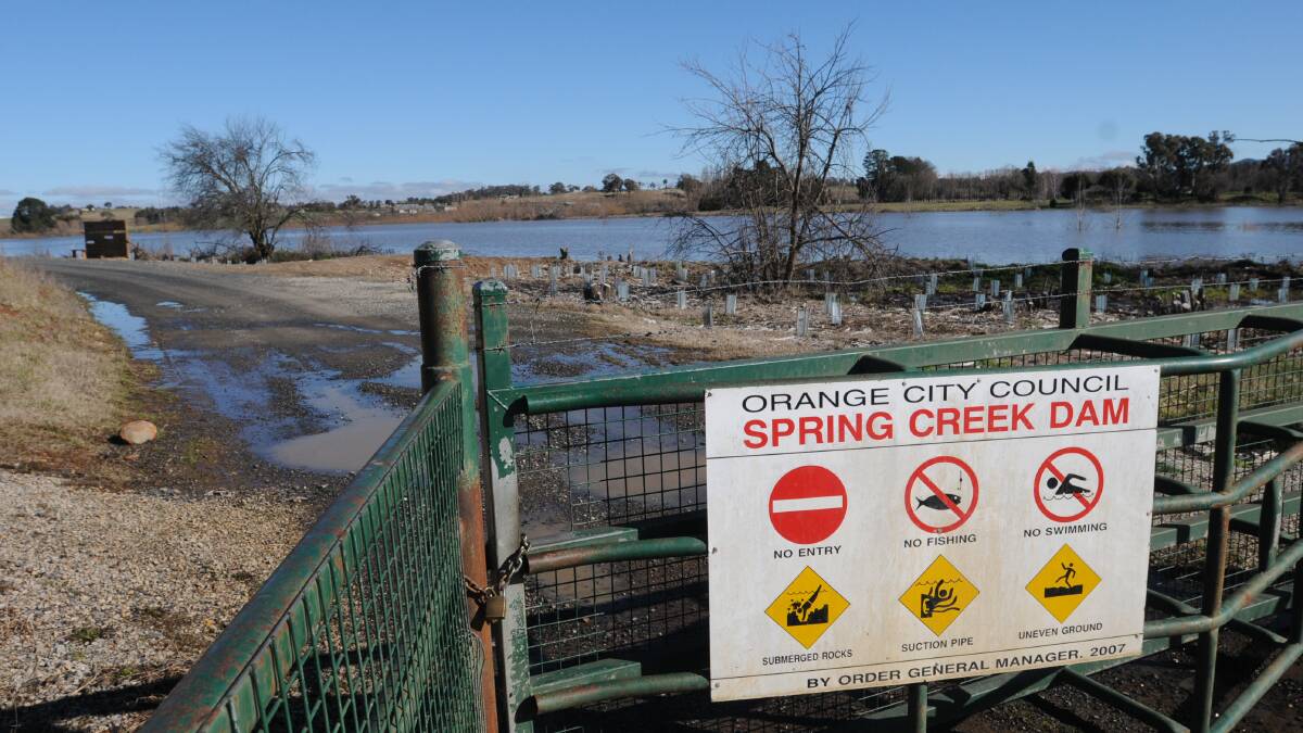 SPRING CREEK: “If the water level drops below 50 per cent Orange would go to level three water restrictions, however it isn’t likely to happen soon,” says Nick Redmond.
