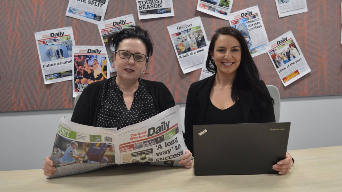 YOUR NEWS, YOUR WAY: Advertising manager Skye Freshwater and editor Tracey Prisk.