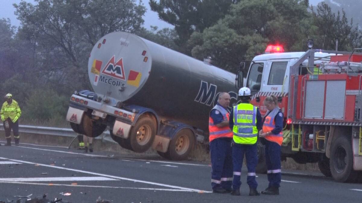 FATALITY: The driver of this truck was taken to hospital for blood and urine samples. Photo: SUPPLIED