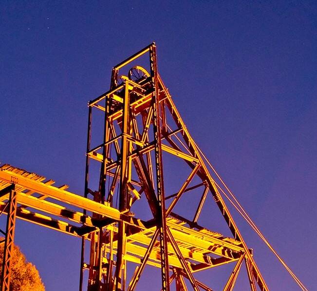 WHAT A SIGHT: The old Wentworth Mine at Lucknow is owned by the City Council and is lit up at night.