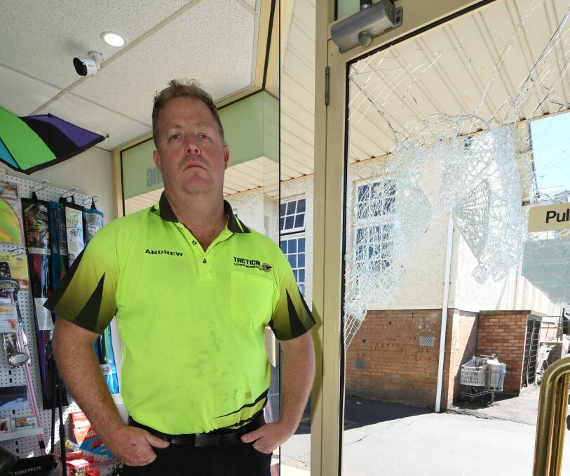 NOT HAPPY: Tactical Electrical owner Andrew Bailey feels so disheartened after his store was targeted at around 4.30am on Monday morning.