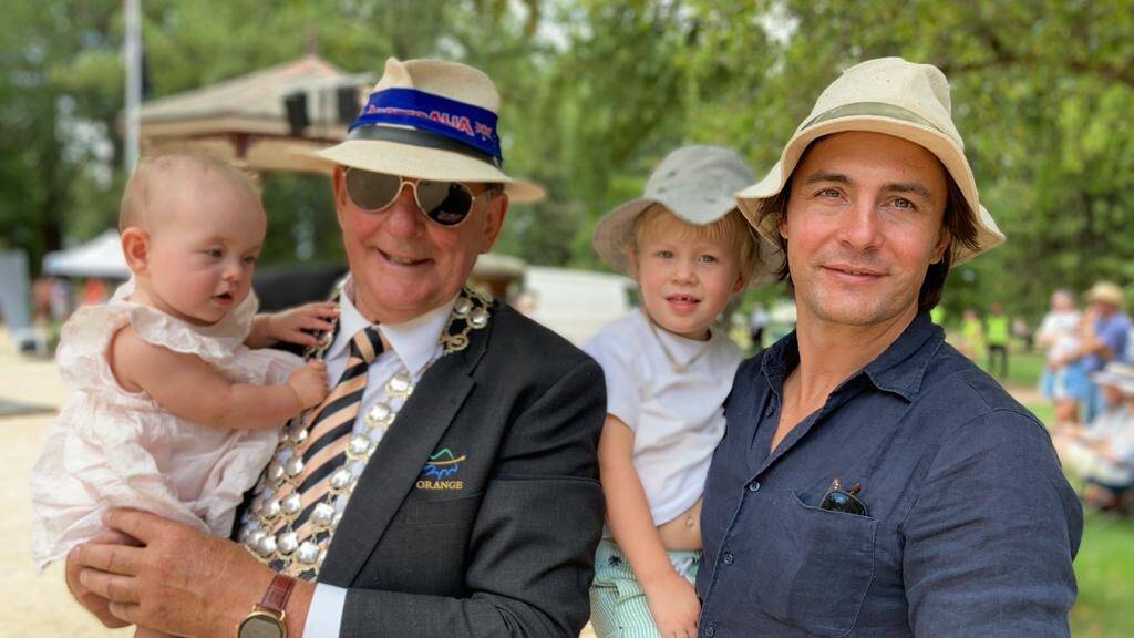 GREAT DAY OUT: Mayor Reg Kidd with son Gavin and grandchildren Hazel and Oscar and Hazel enjoying their first Australia Day.