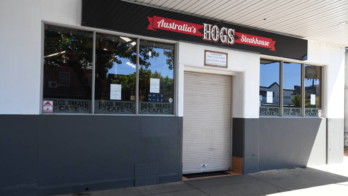 CLOSED FOR NOW: Hogs Breath's owners are currently seeking a new franchisee and hoping to reopen soon. 
