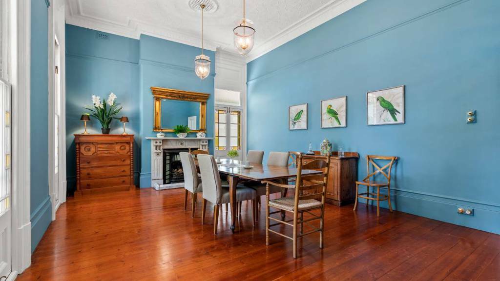 The colour of the dining room came as a result of countless hours of research in Australia and the UK. Photo was supplied.