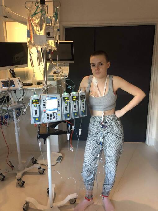 IN HOSPITAL: Lauren Anderson during treatment. Picture: Supplied