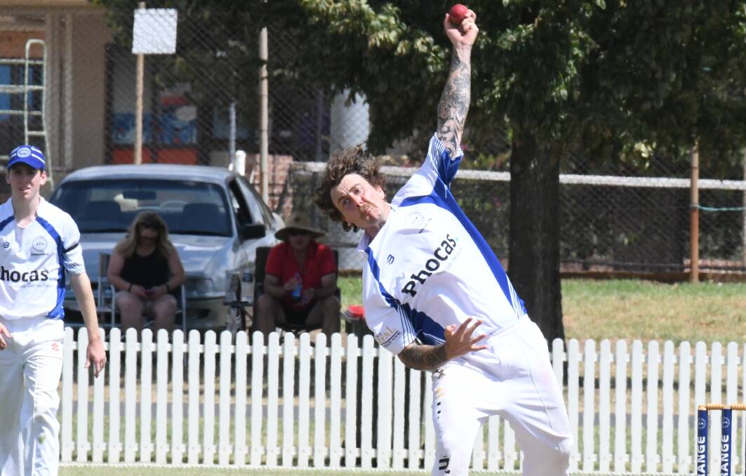 CATALYST: Mitch Black helped set up Orange's win with a three-wicket haul, then capped it off by hitting the winning run. Photo: CARLA FREEDMAN