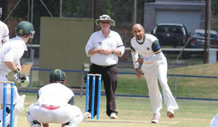 IN CHARGE: Ian Findlay (pictured watching over Al Dhatt's bowling) will umpire this weekend's top grade grand final alongside Chris King. Photo: JUDE KEOGH