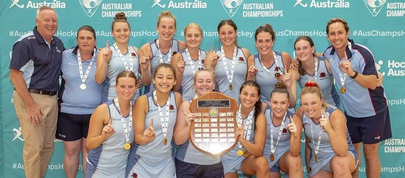 SKY BLUE SUCCESS: NSW celebrates another under-21 national championship victory. Photo: CLICKINFOCUS