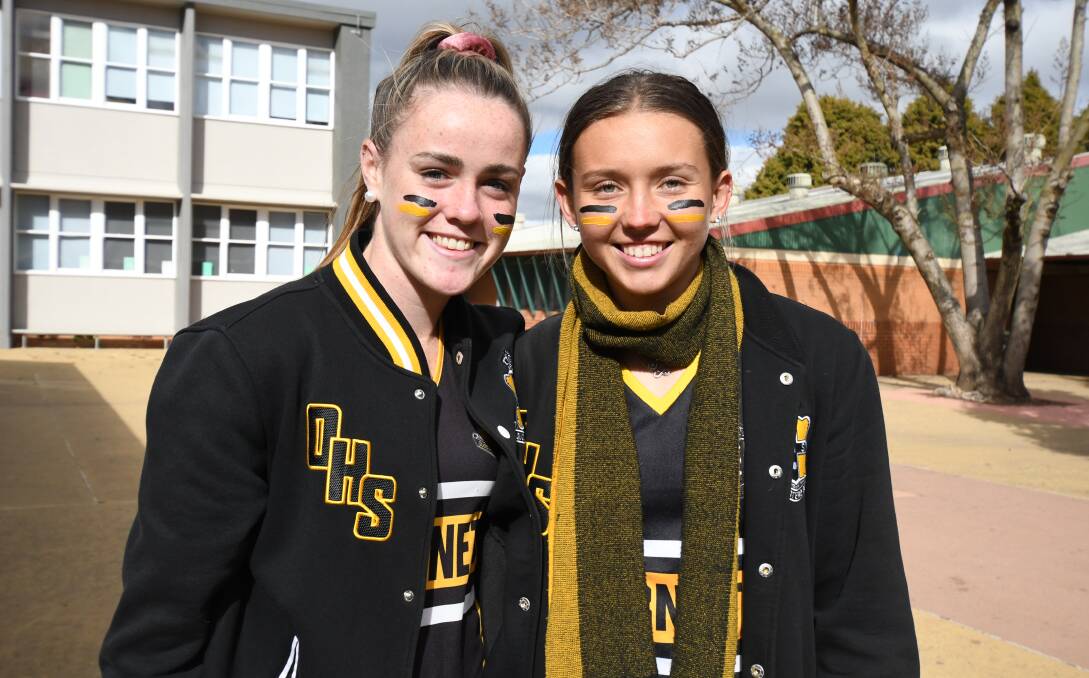 DYNAMIC DUO: Libby Smith and Eva Reith-Snare will combine again in Orange High's hockey team, in their final year of Astley Cup. Photo: JUDE KEOGH