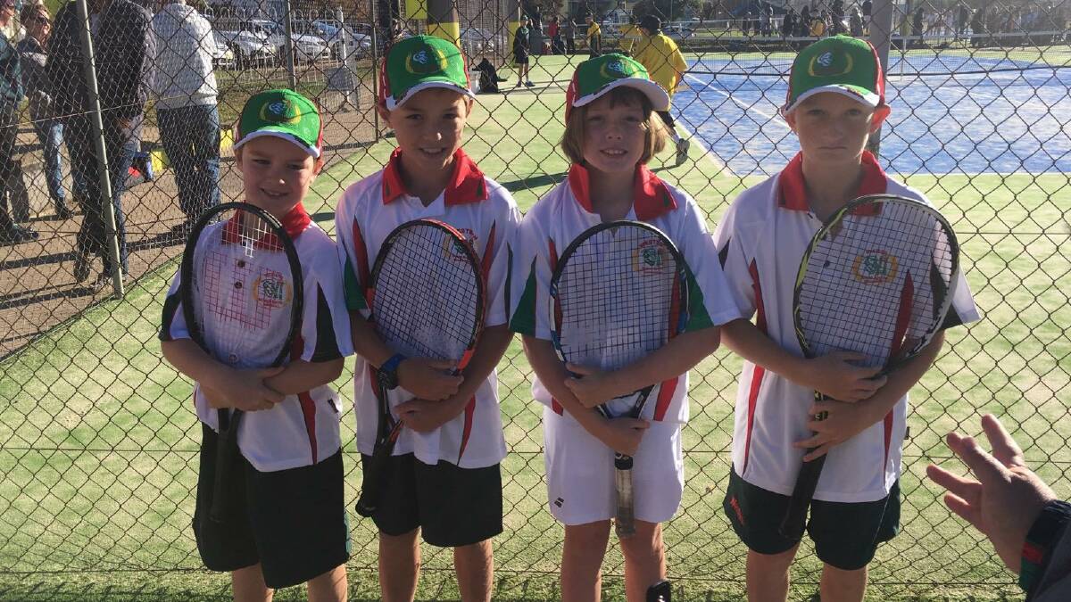 WESTERN WARRIORS: Ex-Services' young guns Gus McDonald, Billy Rollin, Stephanie Gersbach and Jake Hurst all played some great tennis at the NSWPSSA Championships. Photo: CONTRIBUTED