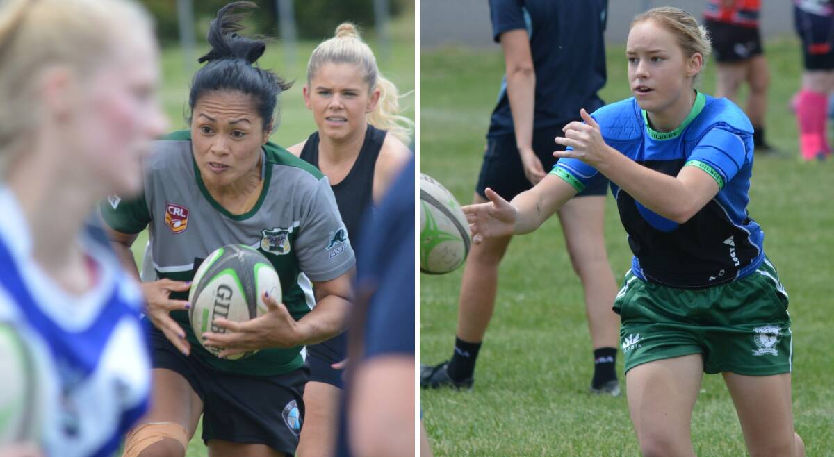 NEXT STEP: Jacky Lyden and Em McDonald, pictured at Central West's trials on Saturday afternoon, have been named in the Brumbies' training squad. Photos: MATT FINDLAY