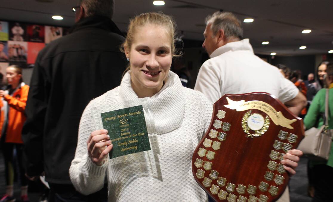 SPEED: Emily Nobbs, pictured after winning Orange's junior sportsperson of the year award last year, picked up a silver medal at the national championships. Photo: MAX STAINKAMPH