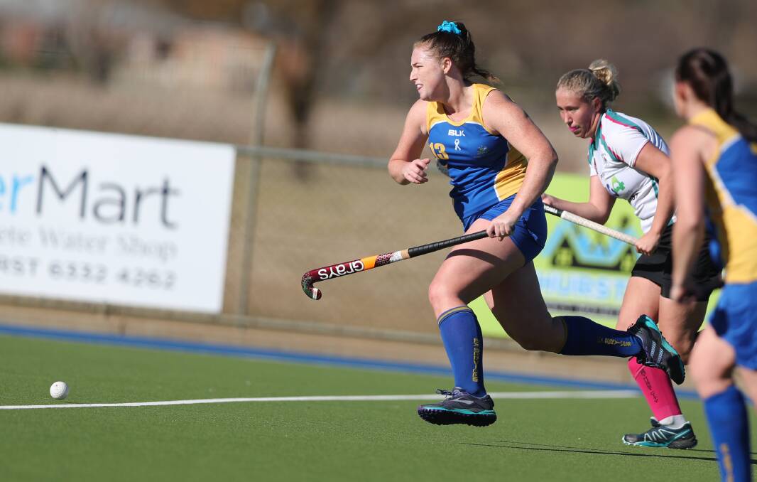 BIG EFFORT: Chloe Barrett finds some space for Ex-Services on Saturday, during her side's narrow, 1-nil loss to Bathurst City. Photo: PHIL BLATCH