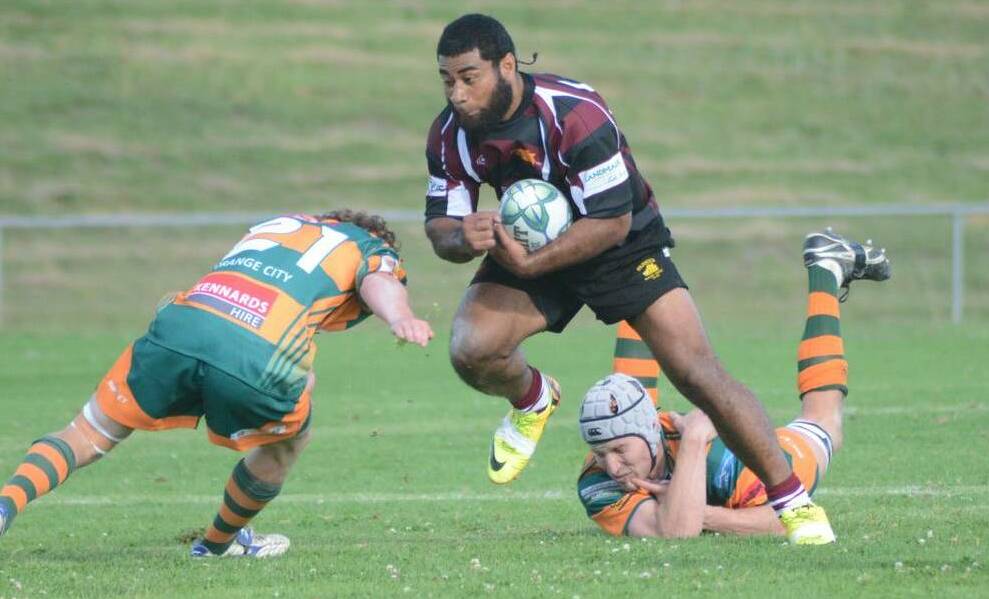BACK IN THE DAY: Mahe Fangupo during his years with the Parkes Boars, where he won a premiership in 2011. Photo: MICHELLE COOK