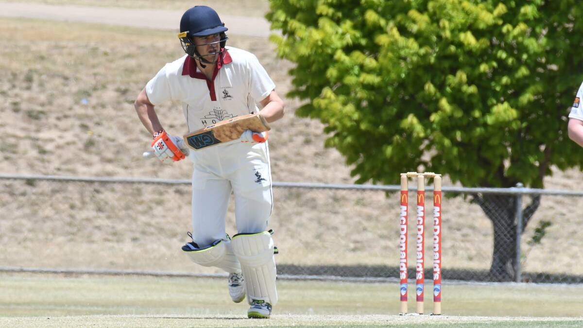 SAVE 'EM: Wes Lummis half-heartedly takes off for a run after belting one through midwicket for four at Riawena Oval on Saturday afternoon. Photo: CARLA FREEDMAN