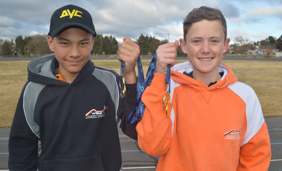 HUGE EFFORT: Ben Anderson and Luke Tuckwell, with their state championship medals, produced massive performances at nationals as well. Photo: MATT FINDLAY