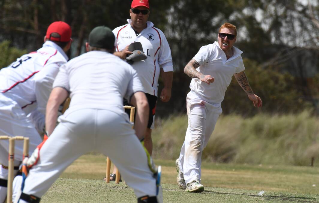 ALL-ROUNDER: Matt Weller lets a leggie rip, it's his form with the bat that could inspire the Gladstone though. Photo: JUDE KEOGH