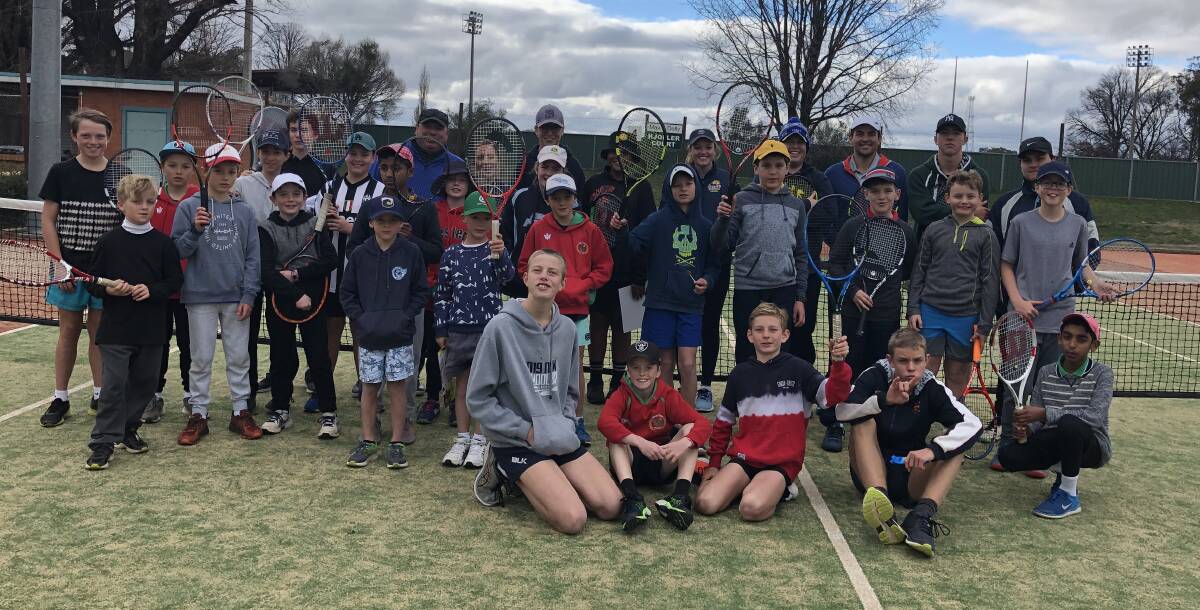 BUMPER TURN-OUT: More than 50 juniors turned out for Ex-Services Tennis Club's school holiday clinics this week. The sessions continue to enjoy incredible support from the city's up-and-comers. Photo: CHRISSIE KJOLLER