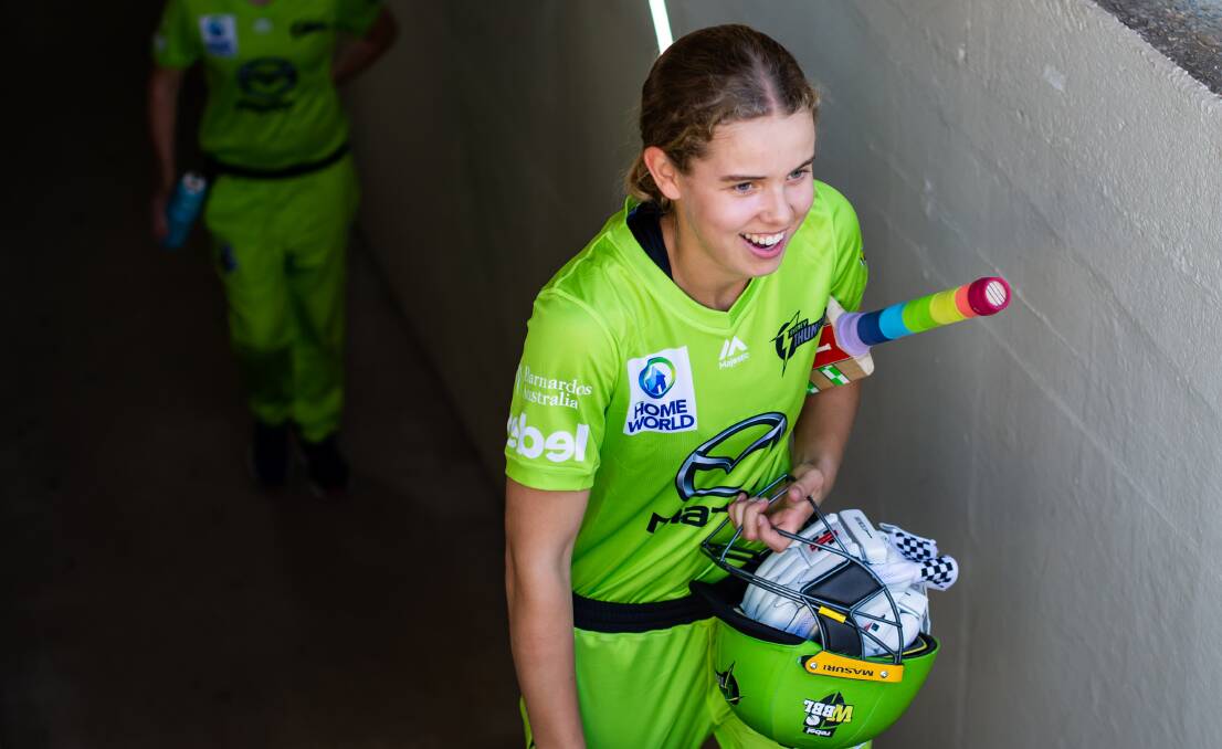 IN THE MIX: Phoebe Litchfield has been named in Australia A's squads to face their Indian equivalents in a history-making, six-game series next month. Photo: IAN BIRD/SYDNEY THUNDER