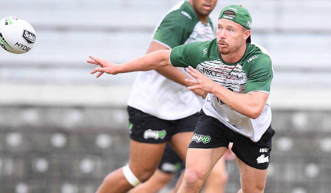 HOOKING IN: Rabbitohs rake Damien Cook says his side isn't just looking for a pre-season hit-out in Saturday's Charity Shield, they're at Mudgee to win. Photo: AAP/DAN HIMBRECHTS

