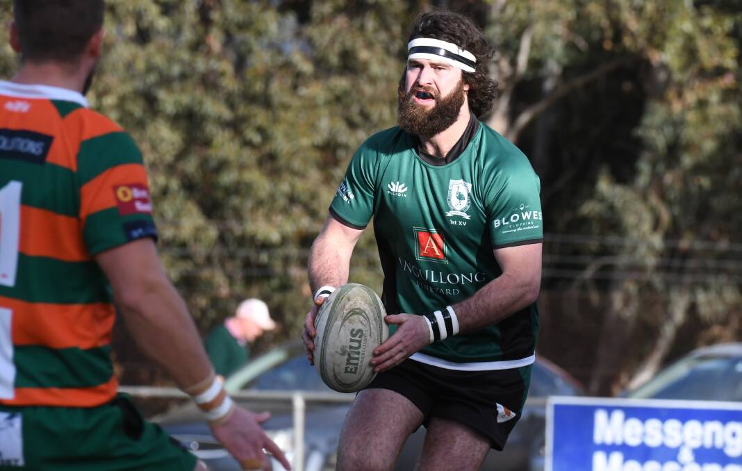 HAT-TRICK HERO: Emus winger Tom Green scored three first-half tries to help build the foundation for the greens' easy win over Orange City. Photo: JUDE KEOGH